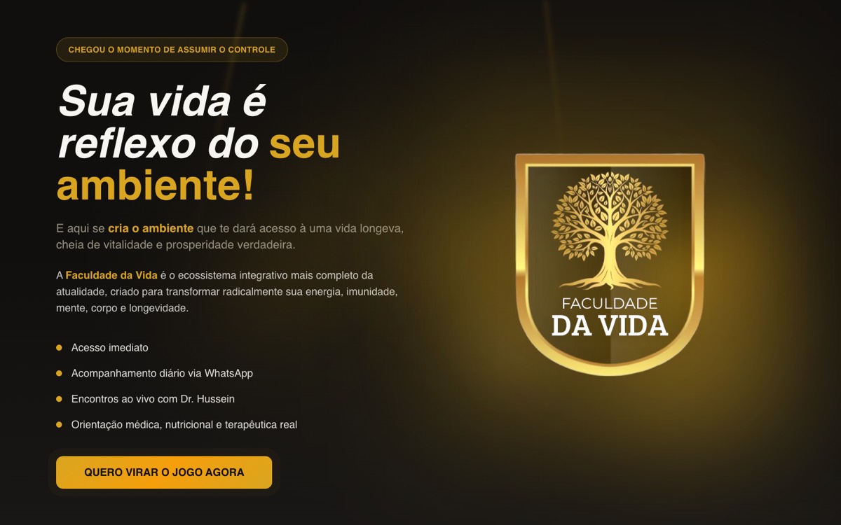Tela de Faculdade da Vida